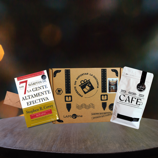ESTUCHE: LOS 7 HÁBITOS DE LA GENTA ALTAMENTE EFECTIVA + BOLSA DE CAFÉ 500g.