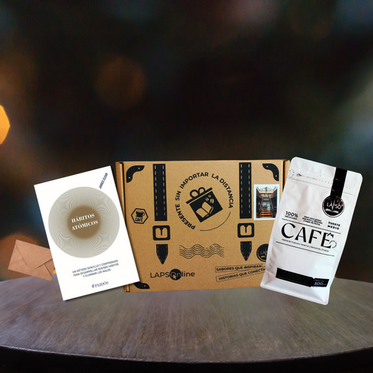 ESTUCHE: HÁBITOS ATÓMICOS + BOLSA DE CAFÉ 500g.